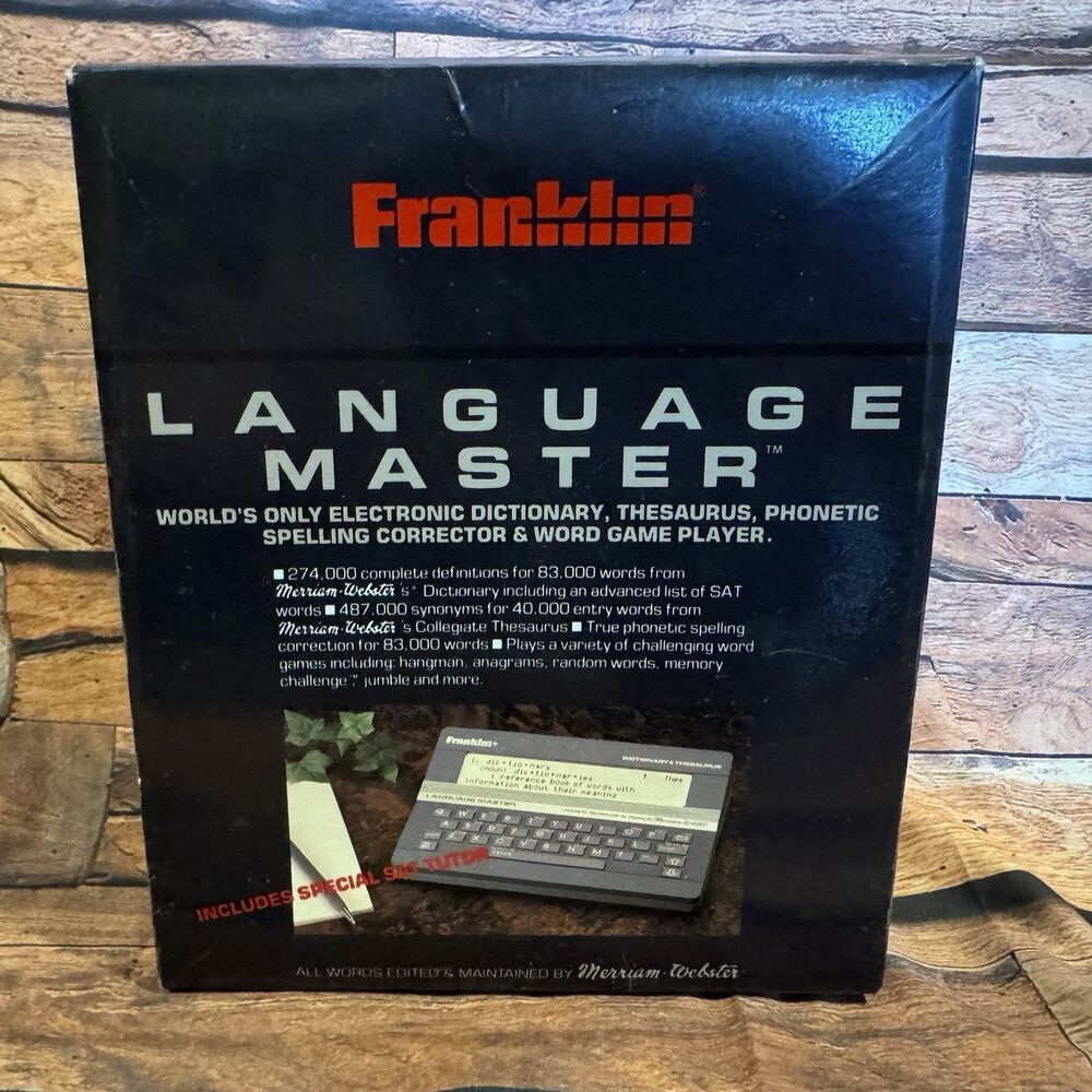 Franklin Language Master LM-2000 B Electronic Dictionary Thesaurus Vintage